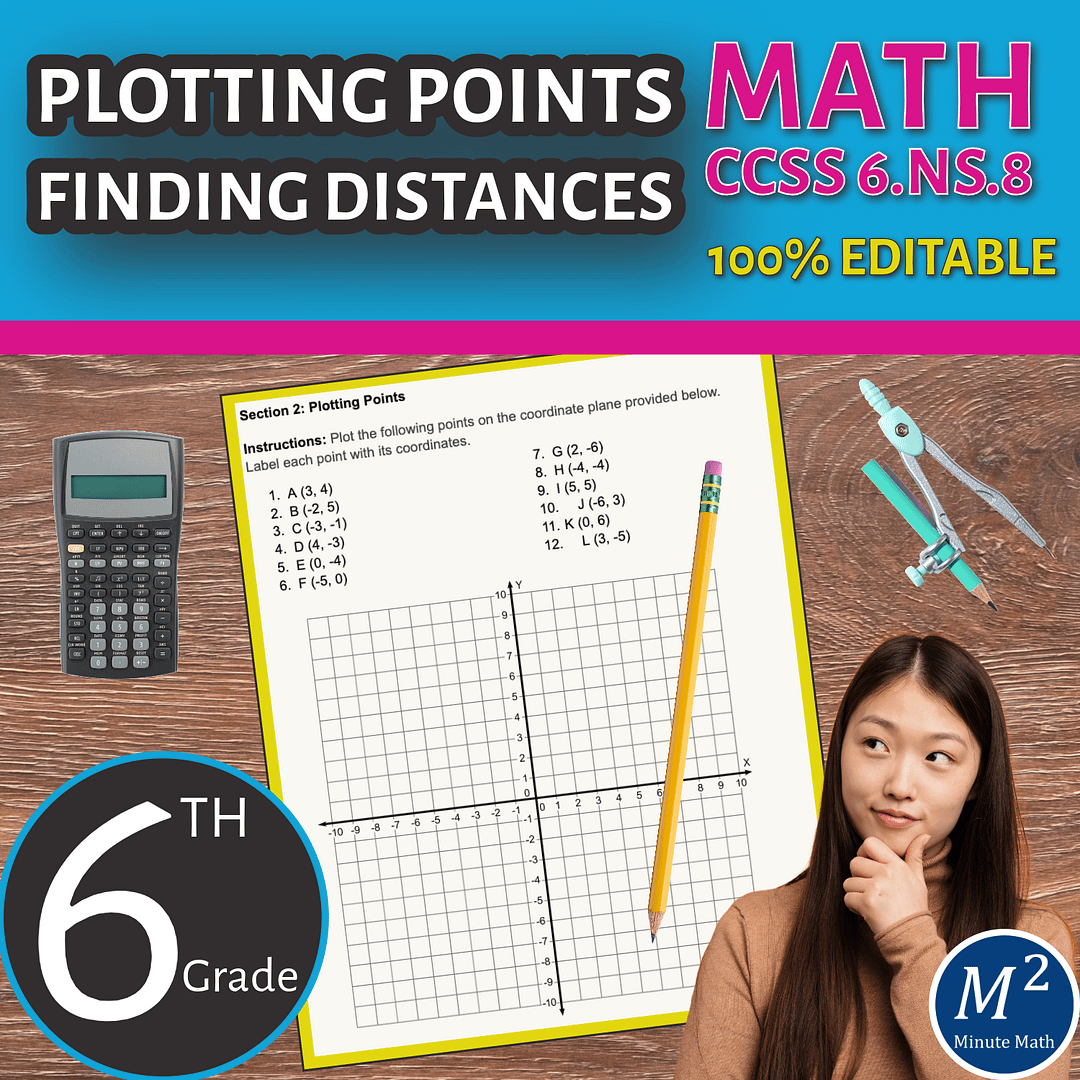 Coordinate Plane Mastery: Plotting Points & Finding Distance with Aligned Videos