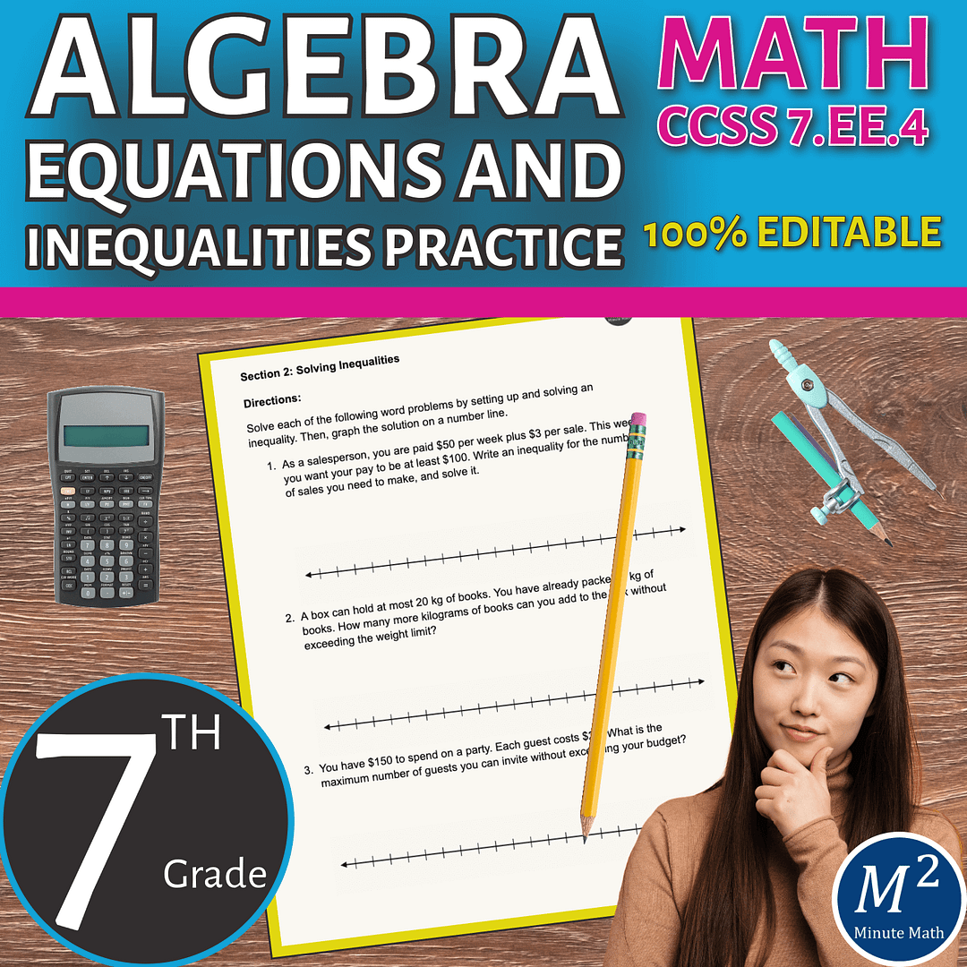 Mastering Equations and Inequalities: Math Worksheet with Reflection & Answers