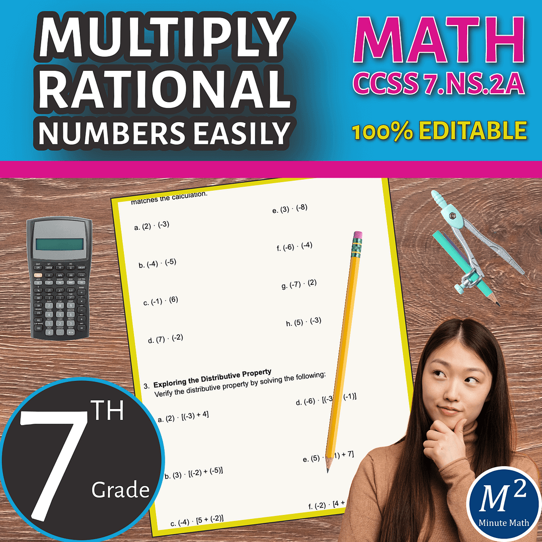 Multiplying Rational Numbers: Comprehensive Worksheet with Real-World