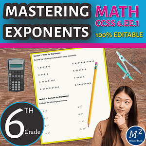 Mastering Exponents: Math Worksheet for Numerical Expressions