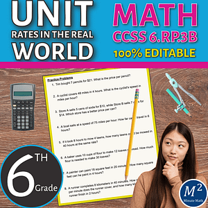 Mastering Unit Rates: Practice Problems for Solving Real-World Math /w Videos