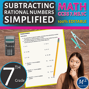 Mastering Subtraction of Rational Numbers: Comprehensive Math Worksheet