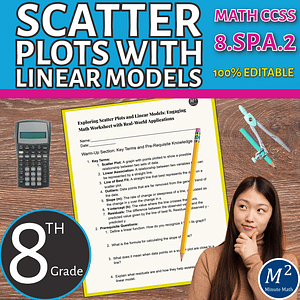 Exploring Scatter Plots and Linear Models: Engaging Math Worksheet w/ Real-Word